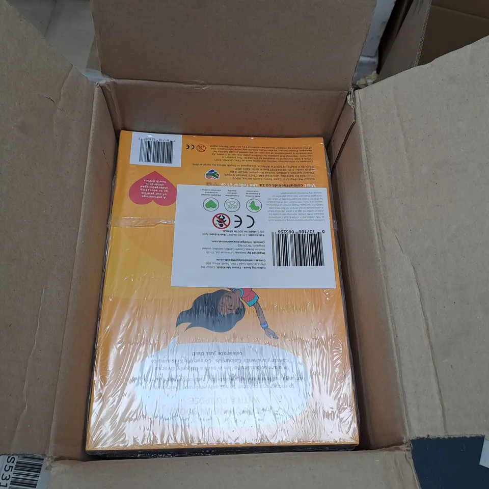 BOX OF APPROXIMATELY 125 COLOUR US BY COLOUR ME KIDS DIVERSE COLOURING BOOKS