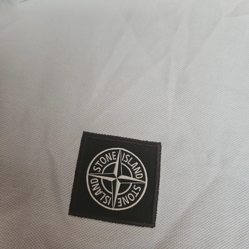 STONE ISLAND WHITE POLO SHIRT – SLIM FIT SIZE XL