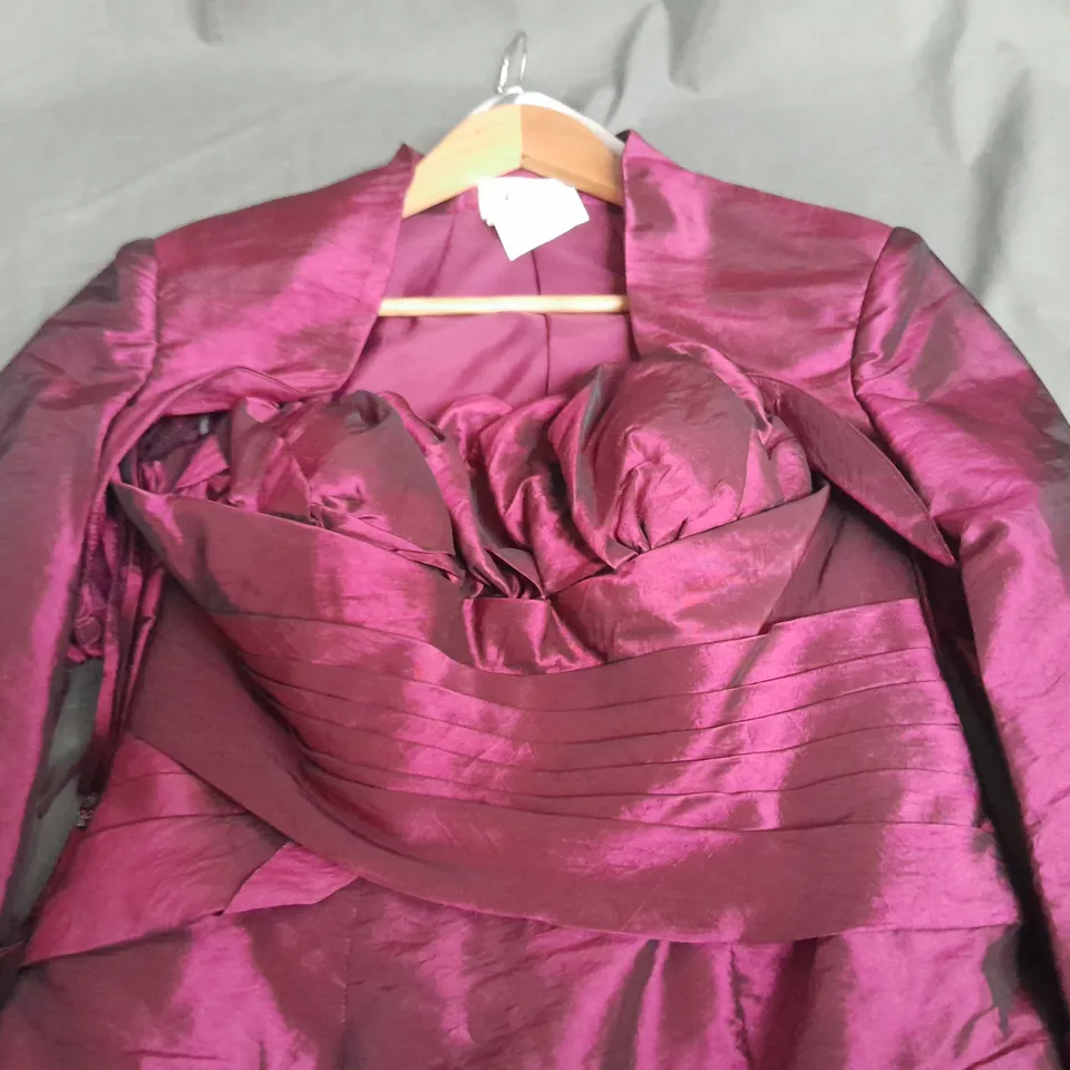 ALEXIA DESIGNS DEEP PURPLE DRESS WITH SHOULDER JACKET - 10