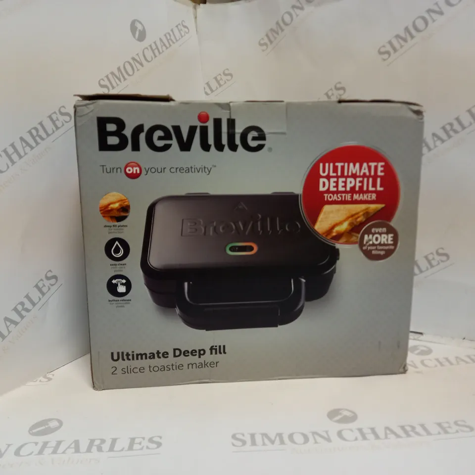 BOXED BREVILLE ULTIMATE DEEP FILL 2 SLICE TOASTIE MAKER VST082