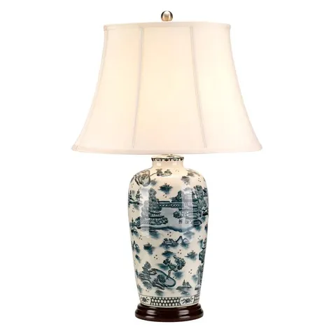 BOXED LESCHENAULT 74CM BLUE BEDSIDE TABLE LAMP