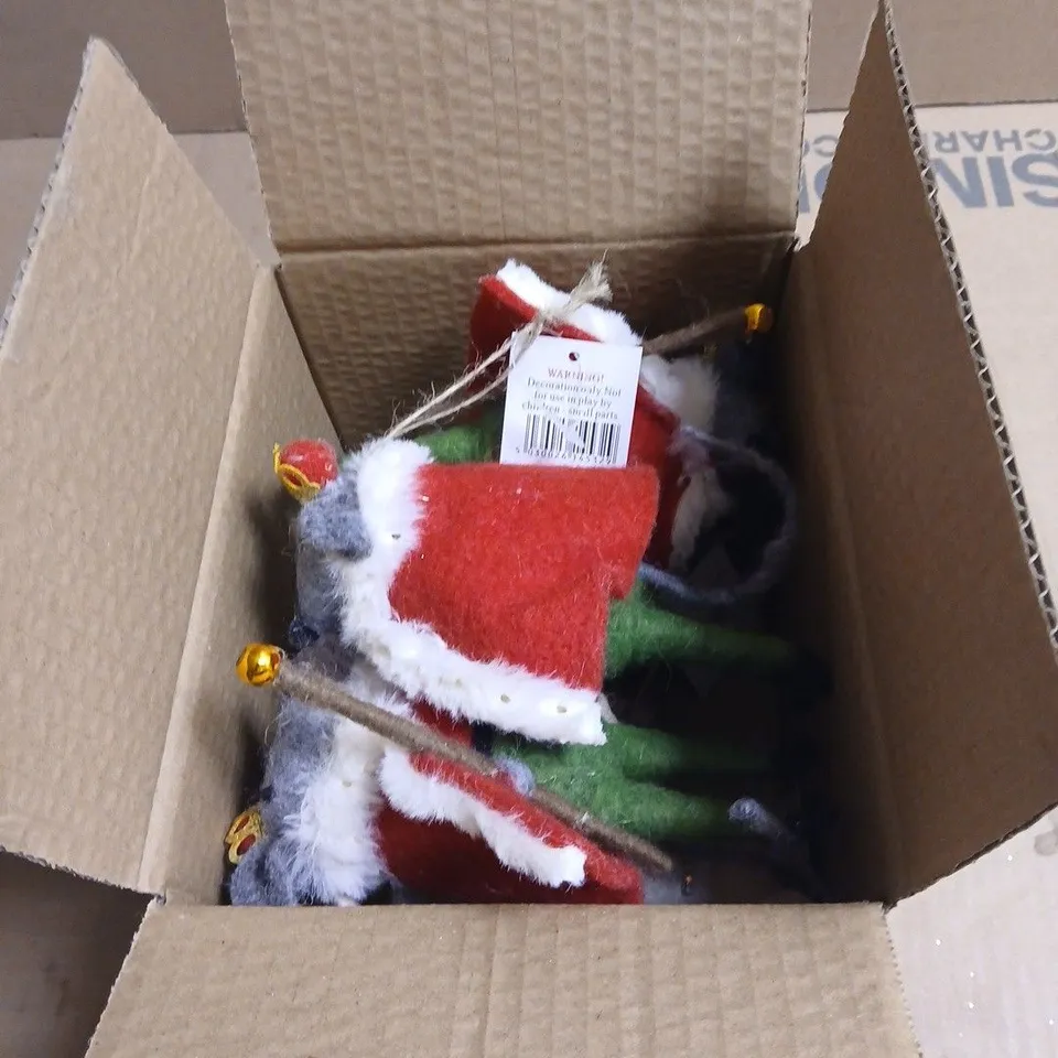 6 X ASSORTED GISELA GRAHAM LONDON FELT MOUSE ORNAMENTS WITH CROWN