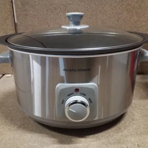 BOXED MORPHY RICHARDS SEAR & STEW STAINLESS STEEL 6.5L SLOW COOKER 