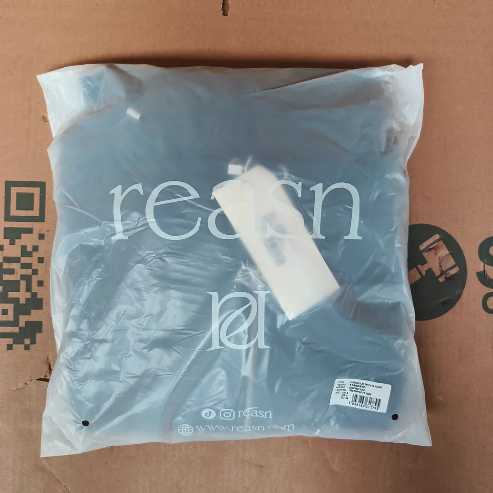 BAGGED REASON OVERSIZED ZIP-THROUGH HOODIE IN ESPRESSO SIZE UK 8