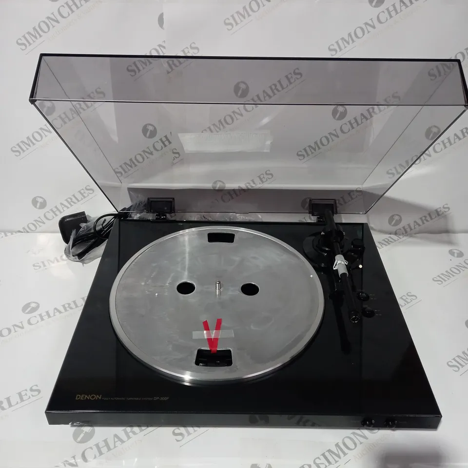 BOXED DENON DP-300F TURNTABLE IN BLACK