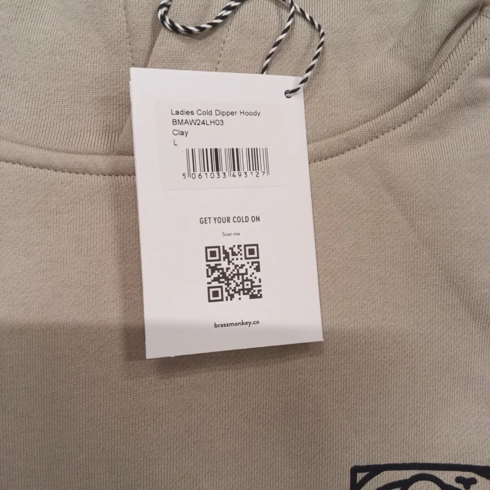 BOX OF BRAND NEW BRASS MONKEY HOODIES - CLAY SIZE LARGE APPROXIMATELY 10