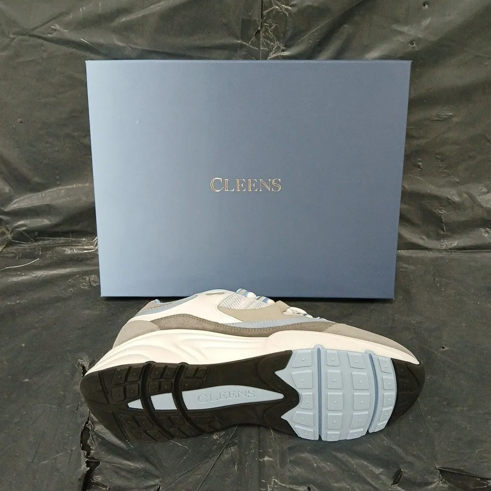 BOXED PAIR OF CLEENS AERO RUNNER POWDER BLUE UK 9.5