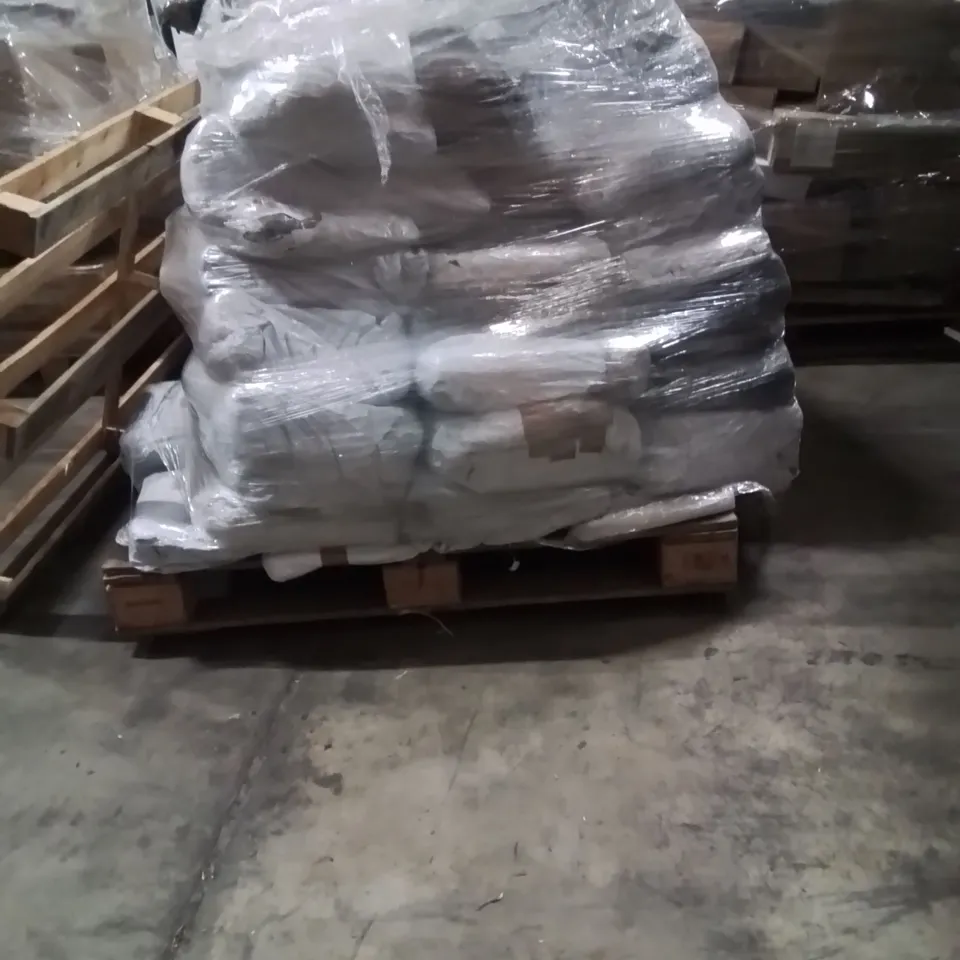 PALLET OF ASSORTED HOUSEHOLD GOODS AND PRODUCTS TO INCLUDE;DUMBELL,AWNING,COAT HANGERS 