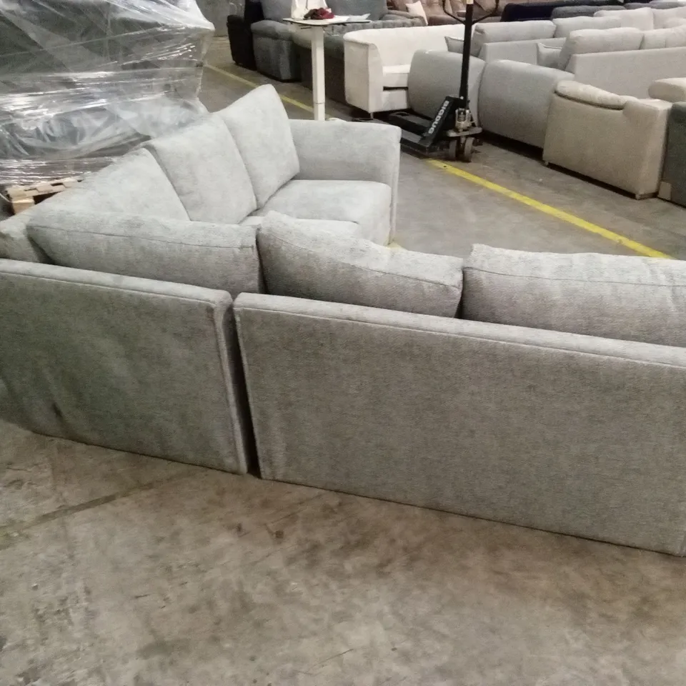 DURY CHUNKY WEAVE STANDARD BACK CORNER GROUP SOFA - GREY RRP £1349