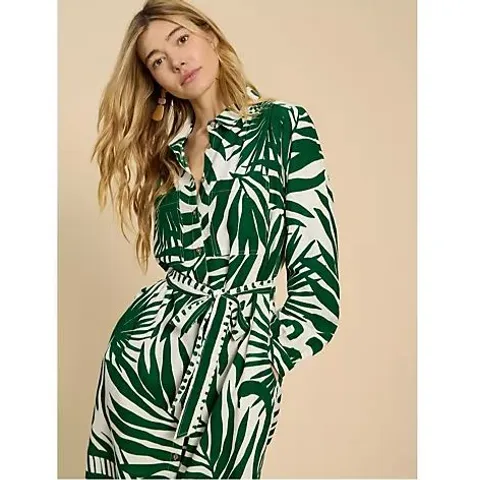 WHITE STUFF TONI LONG SLEEVE SHIRT DRESS SIZE 14