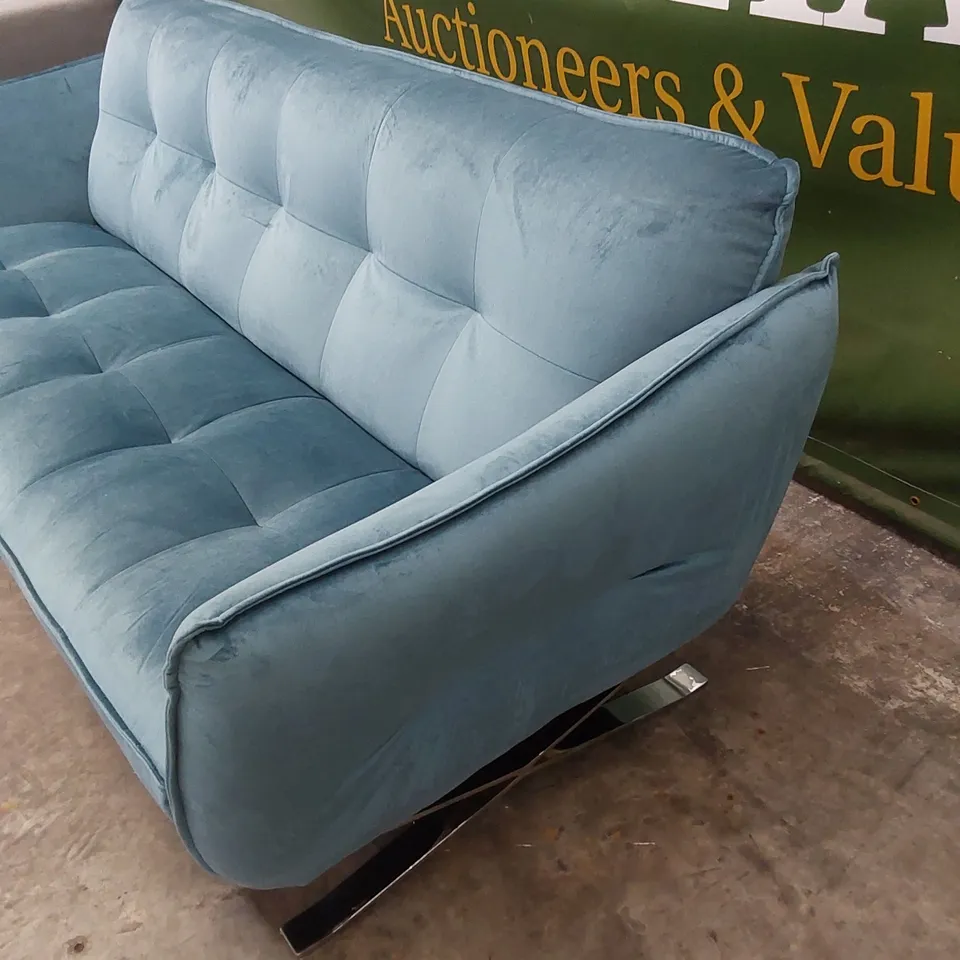 QUALITY DESIGNER ITALIAN MADE SEVILLE LARGE 3 SEATER VELVET UPHOLSTERED SOFA