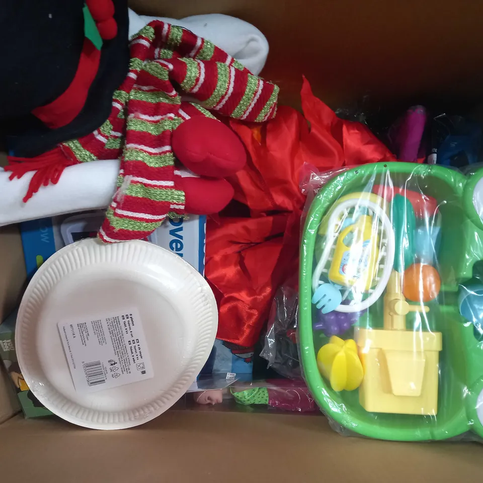 BOX OF APPROXIMATELY 20 ASSORTED TOYS AND GAMES TO INCLUDE HEROES OF GOO JIT ZU DINO X-RAY, HOT WHEELS FAST & FURIOUS, MARVEL SPIDER-MAN MEMORY GAME, ETC