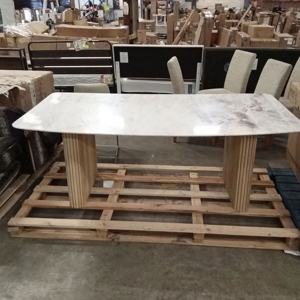 QUALITY DESIGNER MARBLE EFFECT DINING TABLE