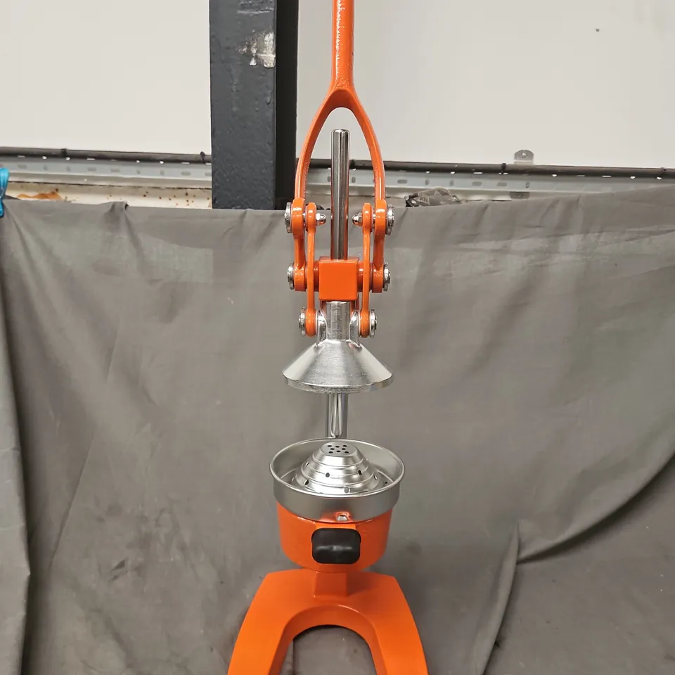 ORANGE STAND-MOUNTED PRESS ON TRIPOD BASE - MODEL UNSPECIFIED