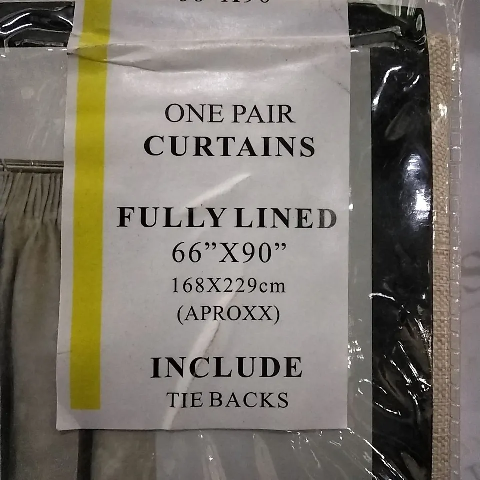BAGGED BONITA POLYESTER ROOM DARKENING CURTAIN PAIR VIRGINIA BEIGE 168X229CM APPROXIMATELY