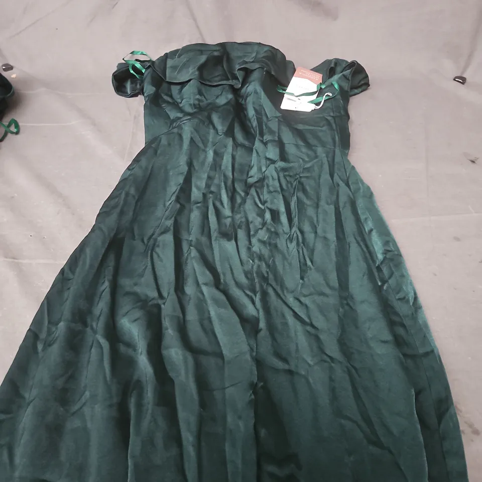 STACEES DARK GREEN WEDDING DRESS – UK12