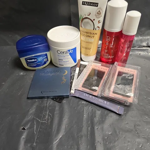 APPROXIMATEY 20 ASSORTED HEALTH AND BEAUTY PRODUCTS TO INCLUDE - CERAVE MOISTURISING CREAM - VASELINE PROTECTING JELLY - FREEMAN FACE SCRUB - ETC