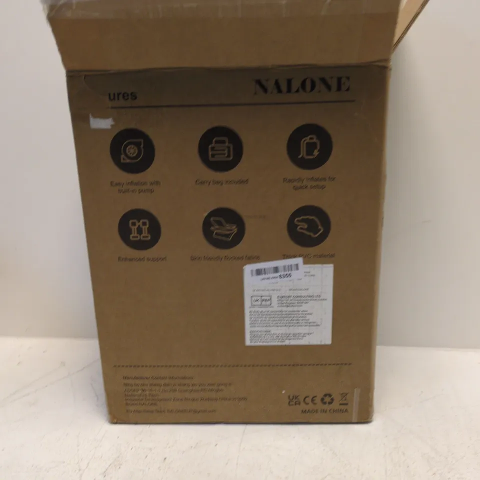 NALONE AIR MATTRESS WITH BUILT-IN PUMP – QUEEN, BOXED