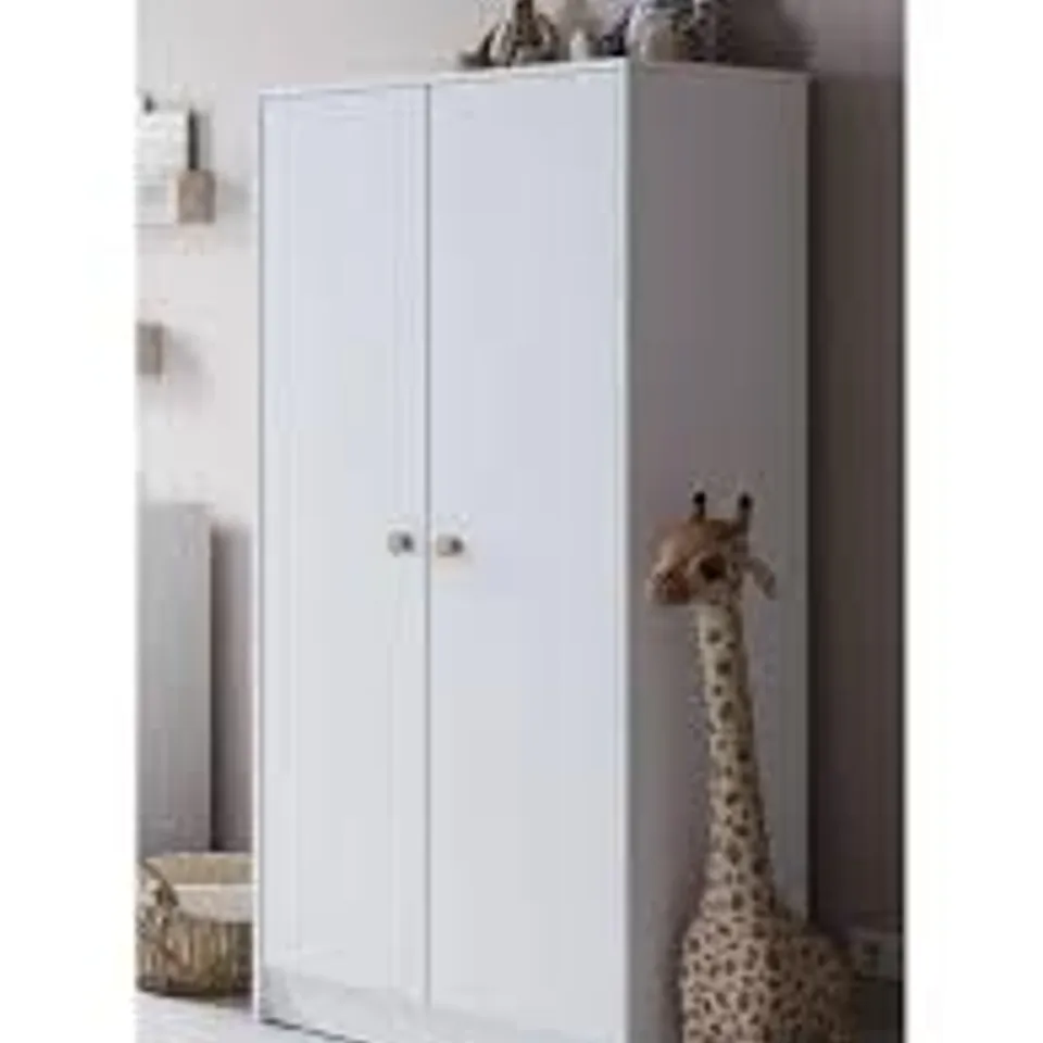 BOXED LITTLE ACORNS FLORENCE 2-DOOR WARDROBE - WHITE & OAK (3 BOXES)