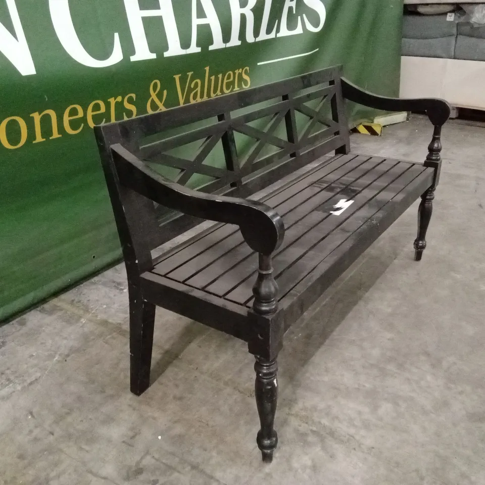 QUALITY DESIGNER BLACK WOODEN BENCH