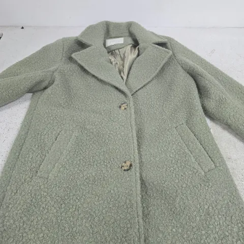 KAFFE WOOL-BLEND COAT, UK 14 (EU 42) – OLIVE/GREEN