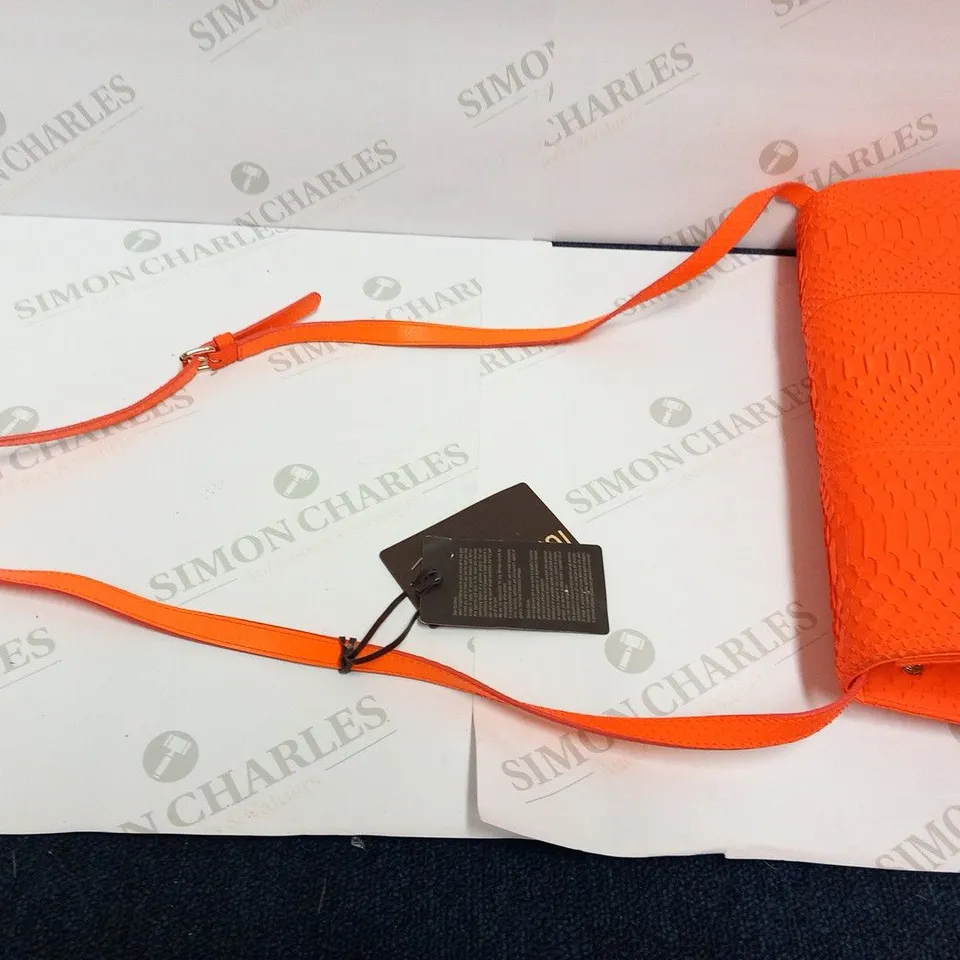 ROBERTO CAVALLI ORANG FLURO PYTHON LEATHER BAG
