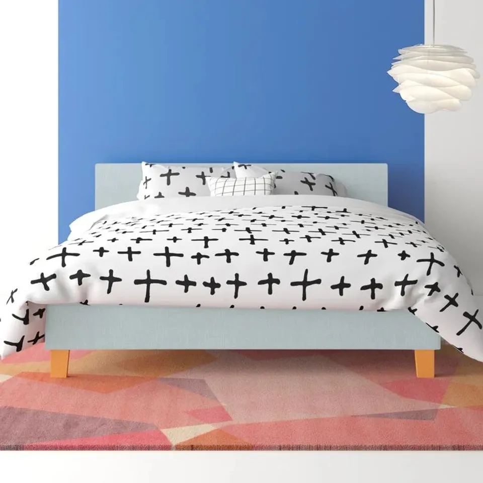 BOXED CAMIRE UPHOLSTERED BED // SIZE: DOUBLE (2 BOXES)