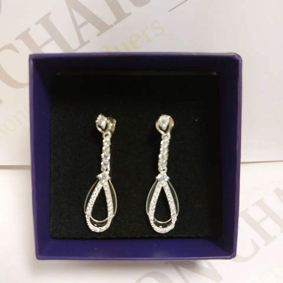 DESIGNER STYLE SILVER EFFECT PENDANT EARRINGS