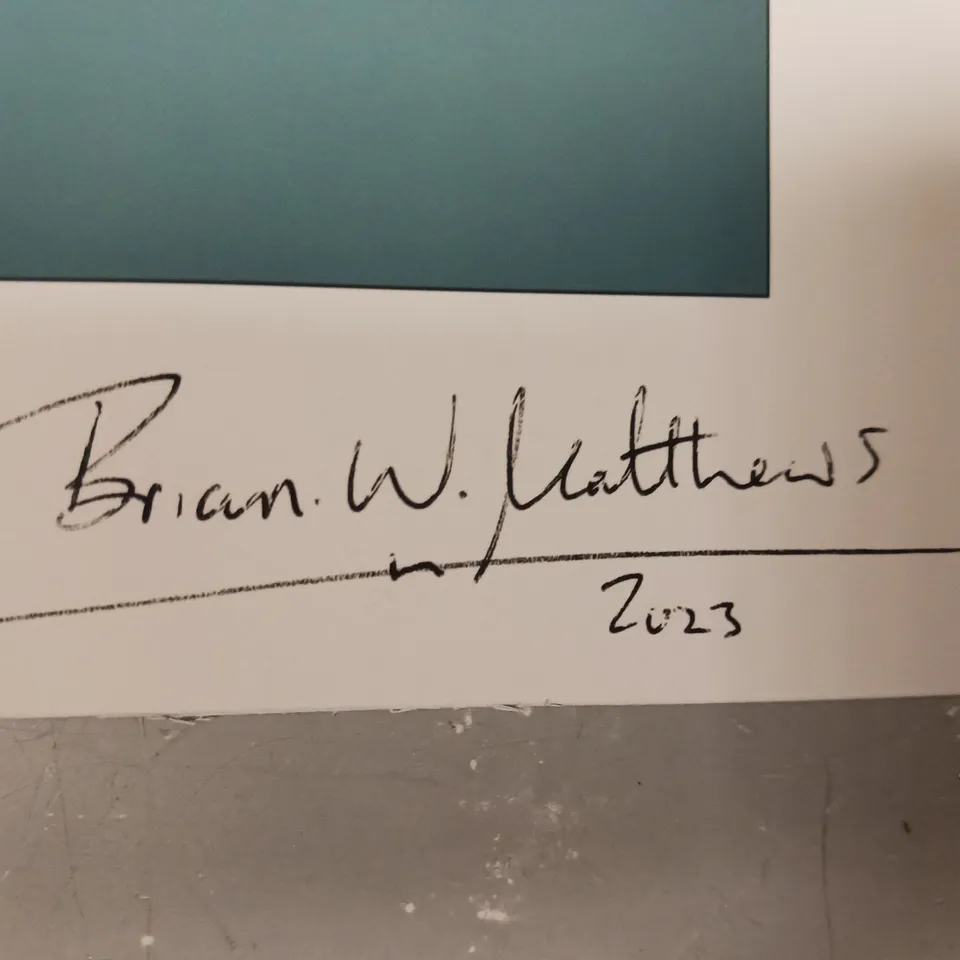 BRIAN W. MATTHEWS SIGNED AND DATED PENGUIN ART PRINT