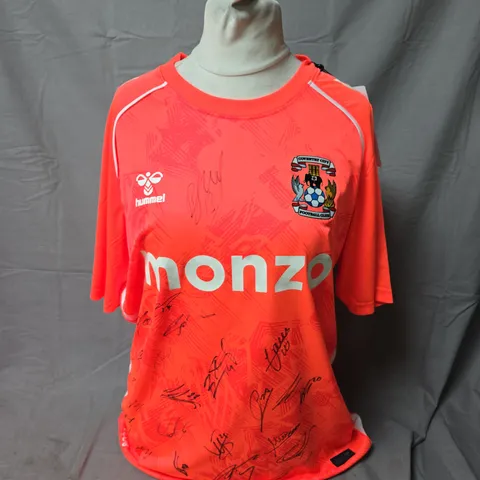 COVENTRY CITY FC AWAY FOOTBALL SHIRT – HUMMEL, MONZO SPONSOR, SIZE L, SIGNED
