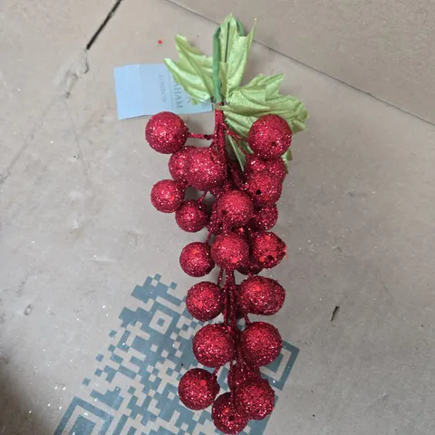 APPROXIMATELY 20 CHRISTMAS SPARKLE GLITTERED GRAPE STEM PICKS