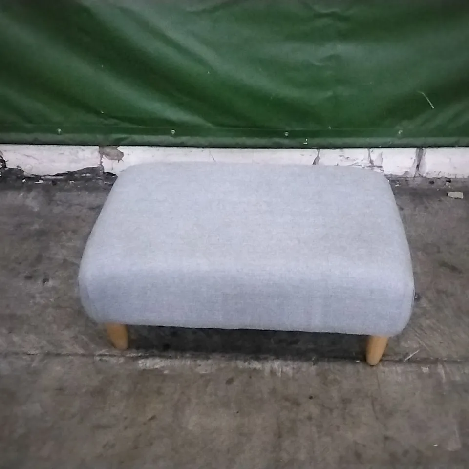 DESIGNER ALAMO SKY BLUE FABRIC FOOTSTOOL