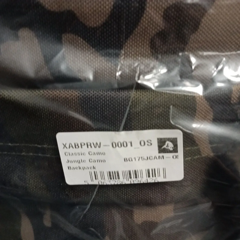 EXPLOSIVE APE CAMOUFLAGE BACKPACK. BAGGED