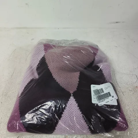FRANK USHER ARGYLE DESIGN OVERSIZE KNIT TABARD - SMALL/MEDIUM