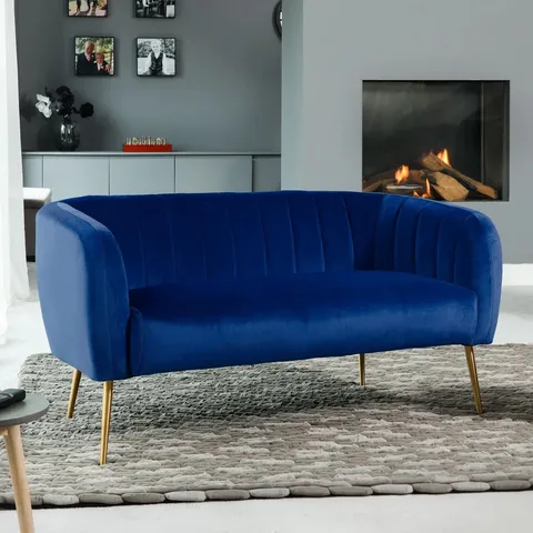 BOXED AYLIN 2 SEATER LOVESEAT - DARK BLUE (1 BOX)