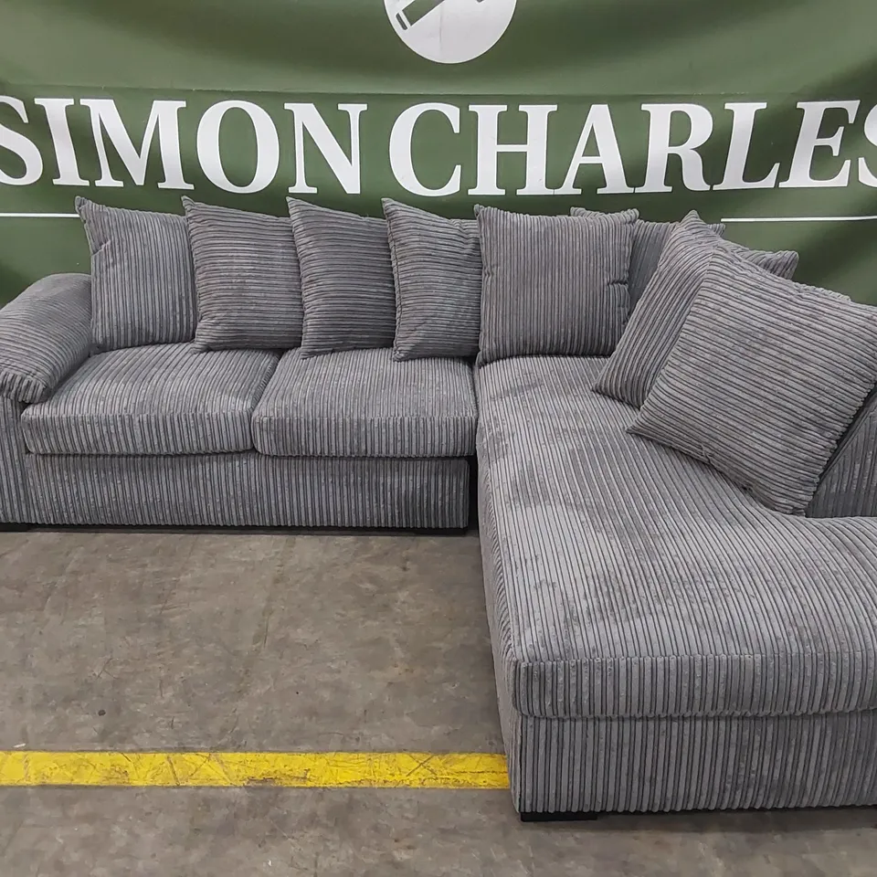 AMALFI RIGHT HAND SCATTER BACK FABRIC CORNER CHAISE SOFA - CHARCOAL  RRP £999