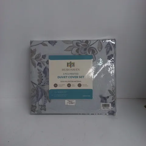 HUSH HAVEN 3-PIECE PRINTED DUVET COVER SET – 100% POLYESTER