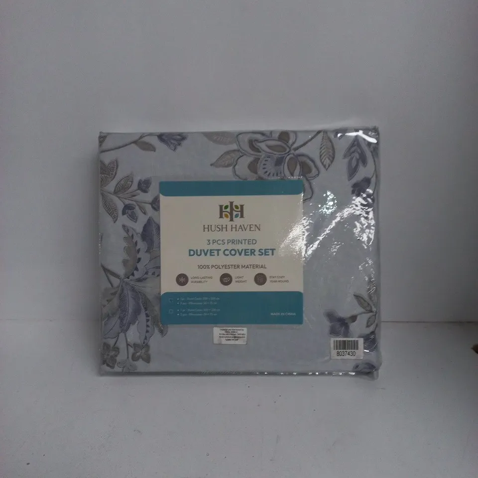 HUSH HAVEN 3-PIECE PRINTED DUVET COVER SET – 100% POLYESTER