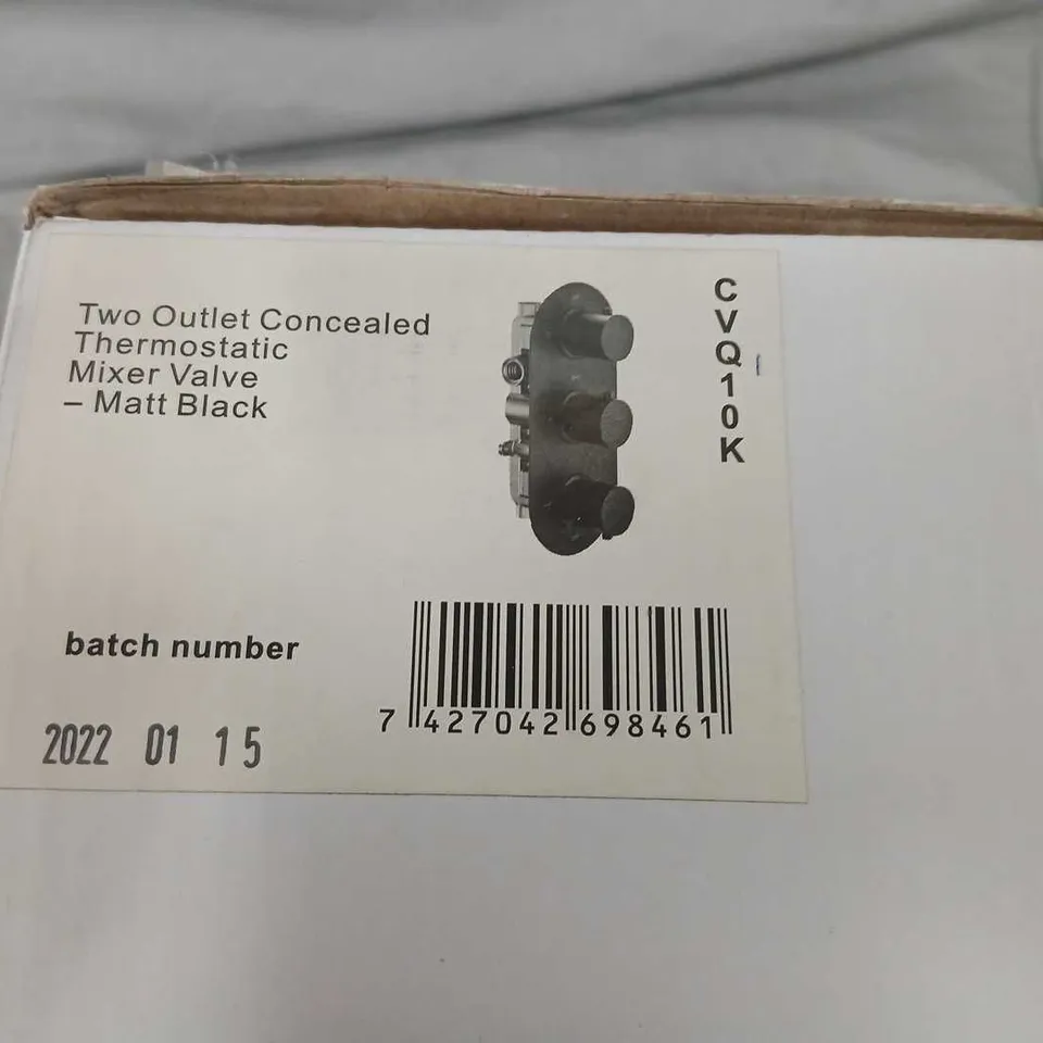 TWO OUTLET CONCEALED THERMOSTATIC MIXER VALVE – MATT BLACK