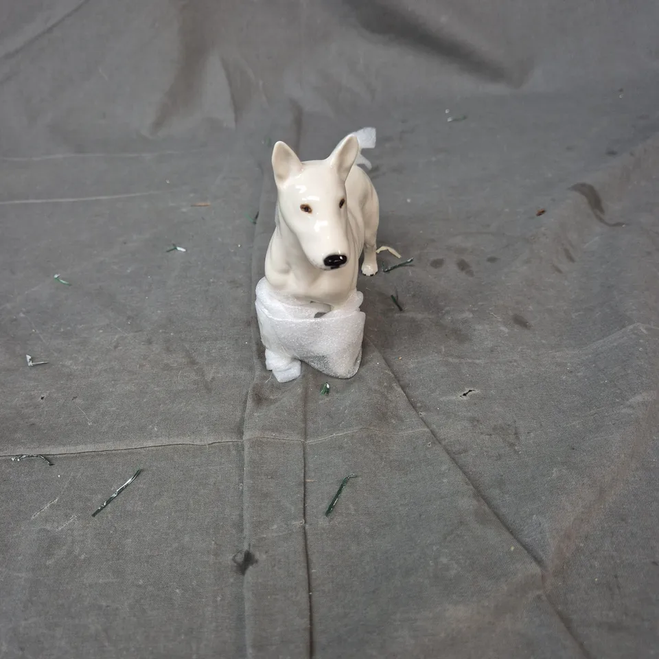 WHITE CERAMIC DOG FIGURINE – DECORATIVE 