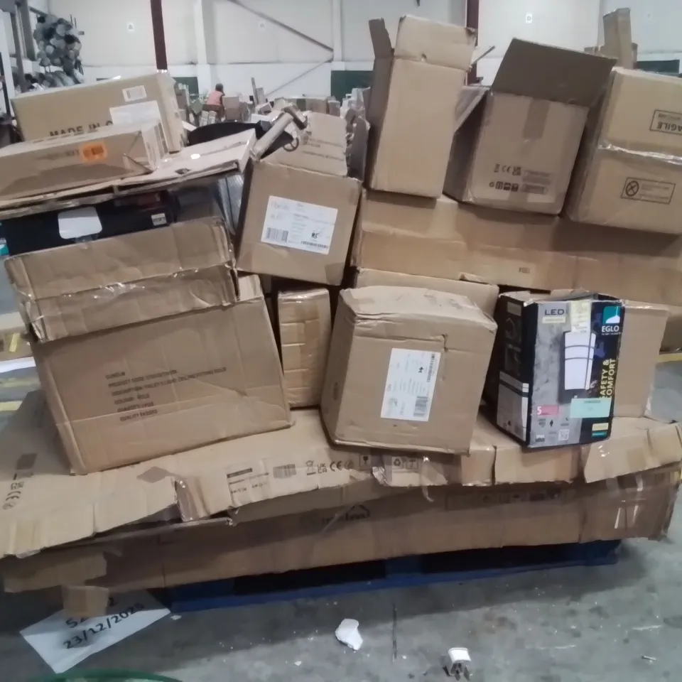 PALLET OF ASSORTED ELECTRICAL ITEMS TO INCLUDE;CEILING LIGHTS,TABLE LAMP,FLOOR LIGHT 