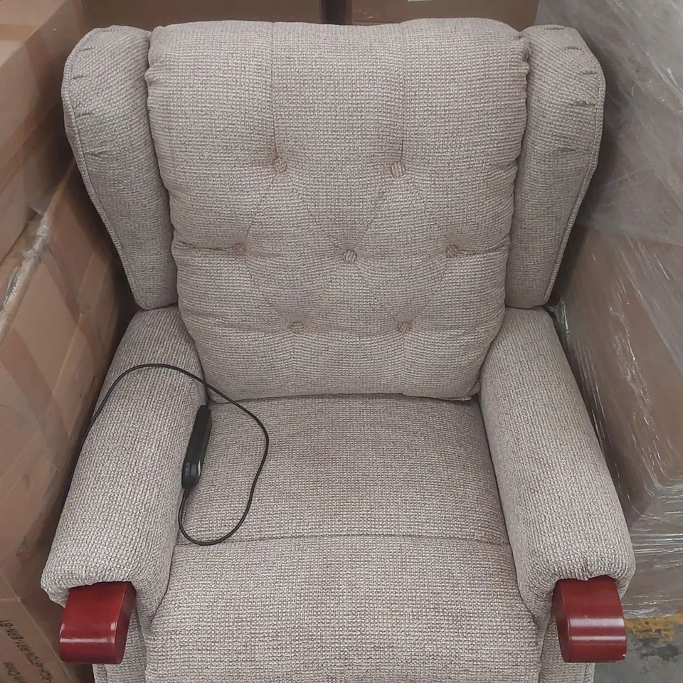 DESIGNER FABRIC UPHOLSTERED ELECTRIC RECLINER ARMCHAIR