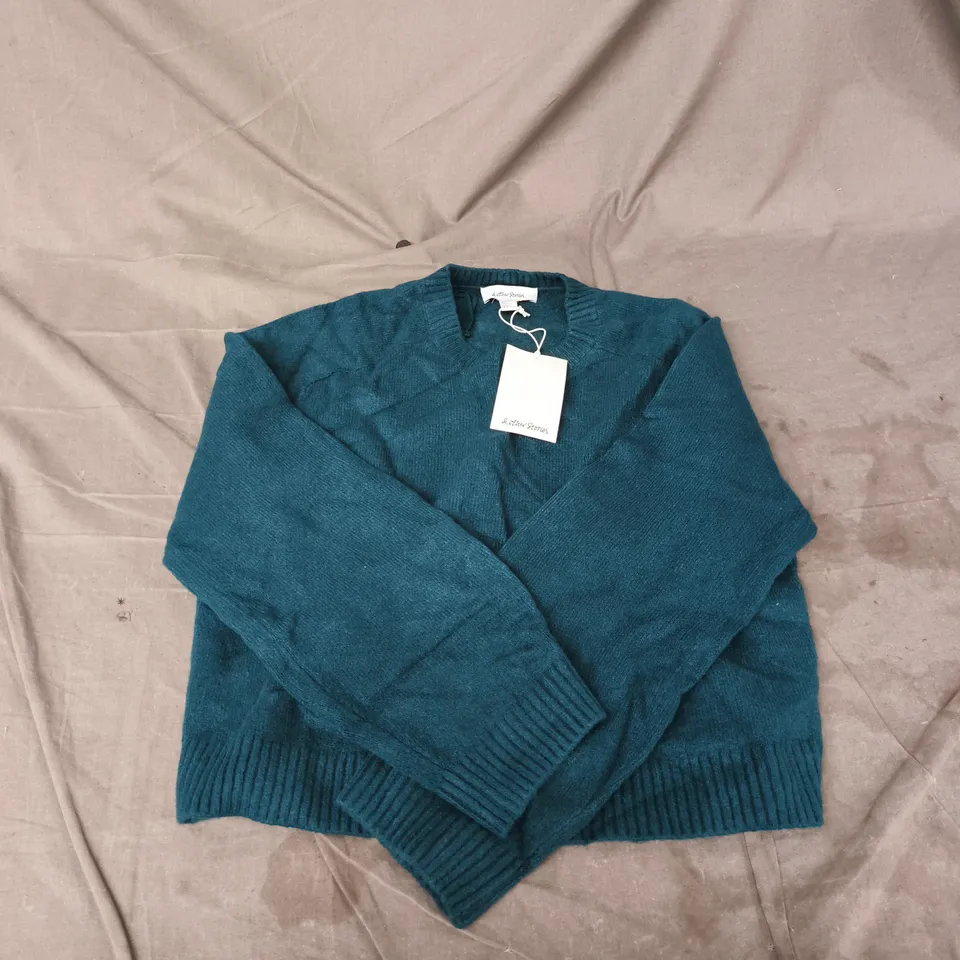 & OTHER STORIES KNIT SWEATER - TEAL - UK 8-10 