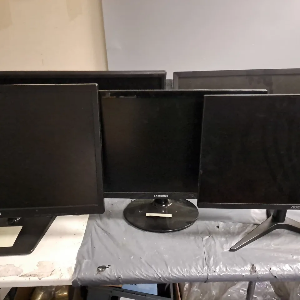 LOT OF 8 ASSORTED UNBOXED MONITORS TO INCLUDE LG, AOC AND SAMSUNG