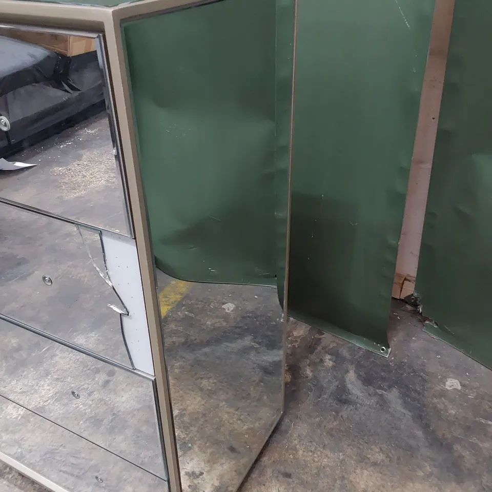 DESIGNER MIRRORED FOUR DRAWER CHEST