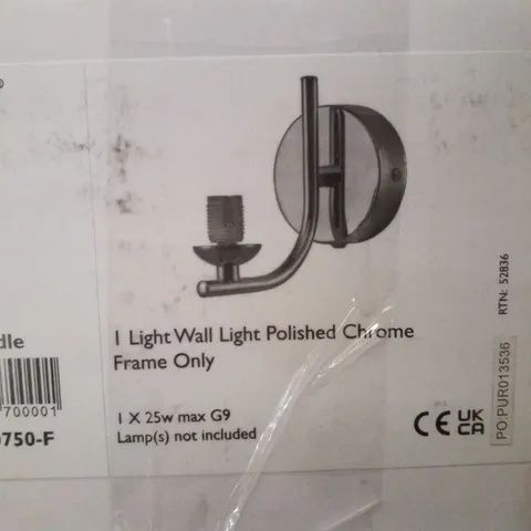 BOXED DÄR 1 LIGHT WALL LIGHT POLISHED CHROME WITH GLASS SCONCE