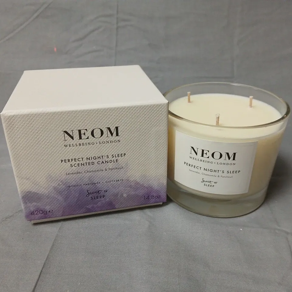 NEOM WELLBEING LONDON PERFECT NIGHT'S SLEEP SCENTED CANDLE – LAVENDER, CHAMOMILE & PATCHOULI, 420G
