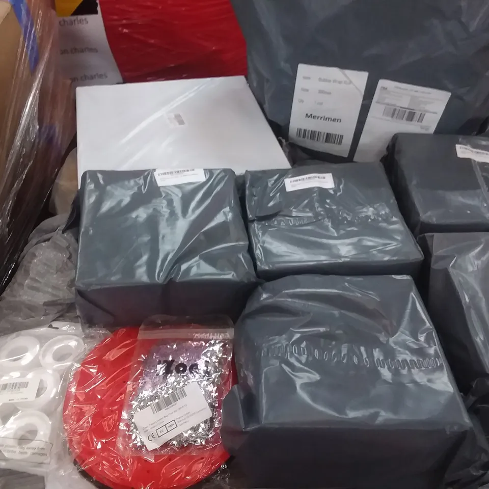 PALLET OF ASSORTED ITEMS INCLUDING KEPLIN BLACK BALACLAVAS BANDANAS, MERRIMEN BUBBLE WRAP ROLL, IZOEL TABLE CONFETTI, STEEL BALL DRINKING FOUNTAIN FOR PETS, SAMSUNG GALAXY S21 CASE, KIMBO ESPRESSO NA 