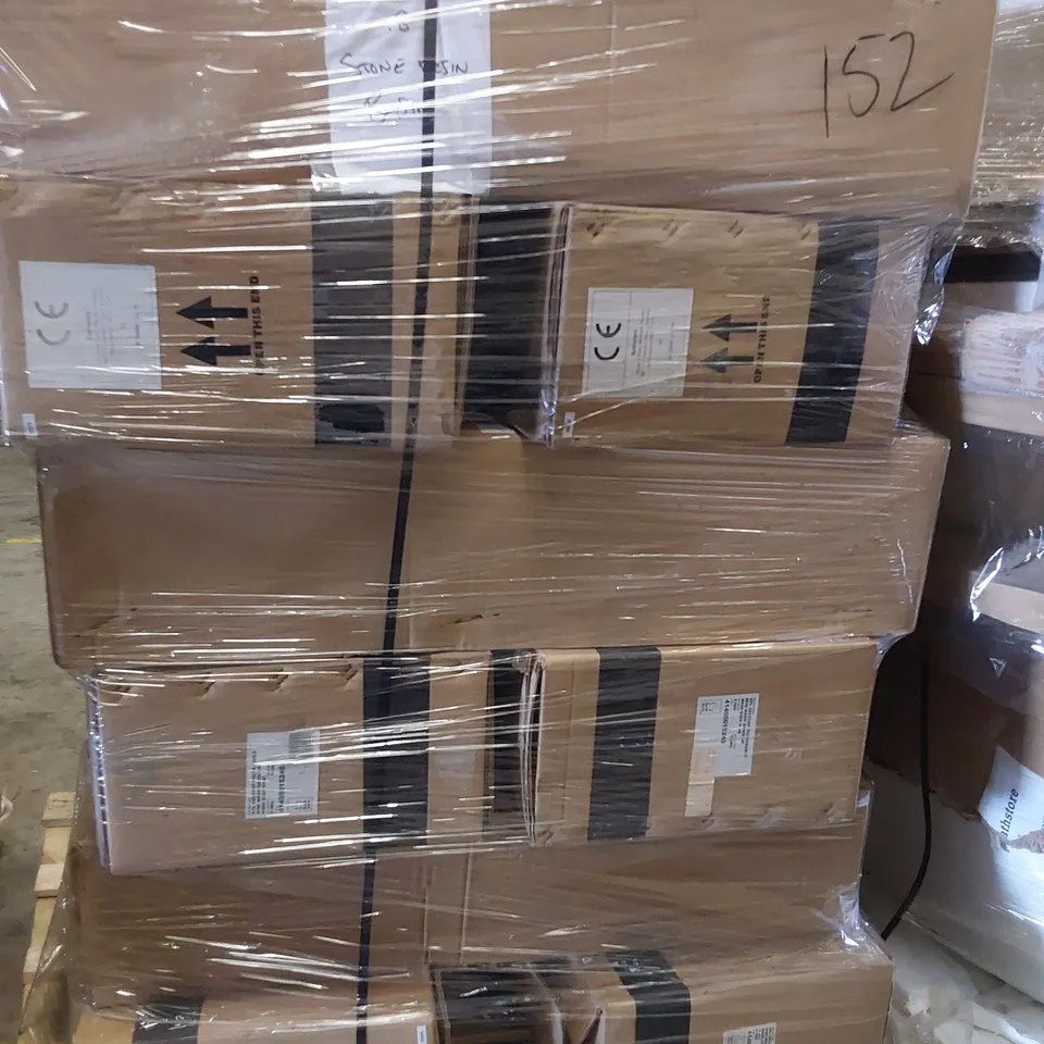 PALLET OF APPROXIMATELY 12 BOXED STONE RESIN BASINS