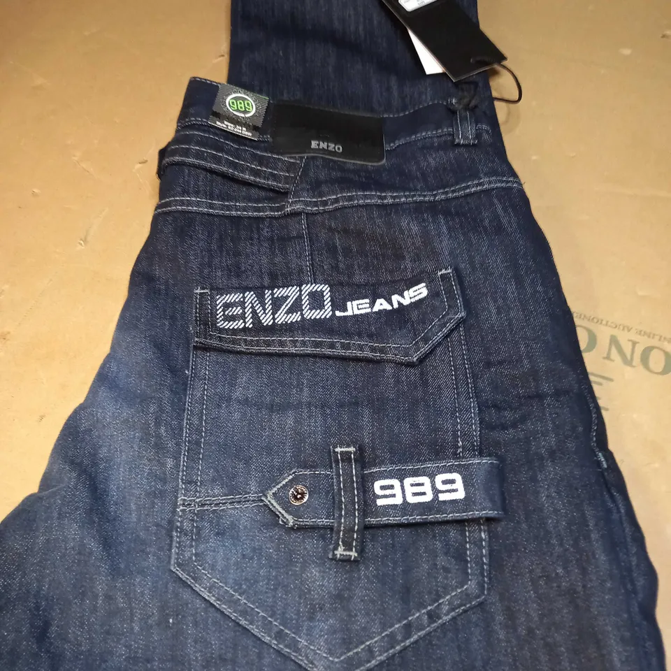 MENS DENIM ENZO WIDE LEG JEANS SIZE 34R